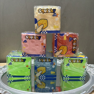 Jouet Squishy Fromage Coloré en Promotion, Doux, à Rebond Lent, Jouet Sensoriel Anti-Stress Nouveauté, Cadeau Anti-Stress - Product Image 6