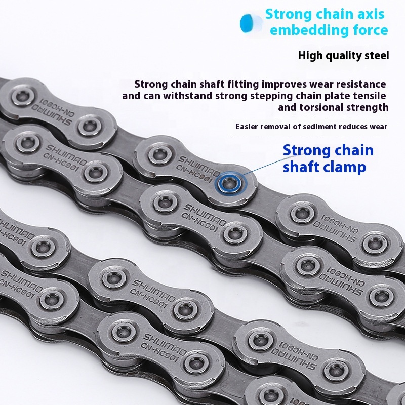 Shuimao 8-12 Speed Steel Bicycle Chain for Mountain Bike & Road Bike with Variable Speed Chain Strap and Magic Buckle