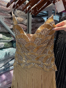 Serene Hill LA73748 Luxury <strong>Gold</strong> Fringe Evening <strong>Dress</strong> 2026 Strapless Beaded Tassel Formal <strong>Party</strong> Gowns for Women - Product Image 4