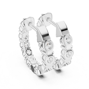 Elegant Women Silver Lab Grown Diamond Earrings Stylish Fine Jewelry Sparkling Bridal Party Gift - Product Image 4