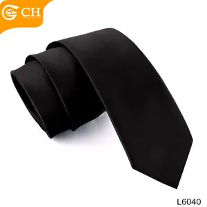 Corbatas negras clásicas para hombre, 100% poliéster, 6CM, varios diseños, venta al por mayor