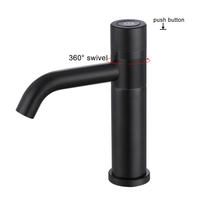 Robinet de lavabo noir de haute qualité, style simple, avec bouton-poussoir, mitigeur eau chaude et froide pour salle de bain