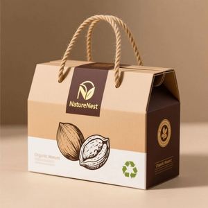 Custom Design Corrugated Paper <b>Bags</b> with Handles for Fresh Farm Products Packaging and Transportation - Product Image 1