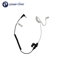 Écouteur tubulaire Power Time PTE-800l avec prise audio 3,5 mm, écoute unilatérale, câble enroulé en PU (renforcé de Kevlar) pour talkie-walkie