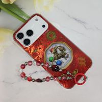 Étui de téléphone portable rouge IMD TPU+PC pour 11 12 13 14 15 16 17 Pro Max Air, pochettes de téléphone avec bracelet pour Samsung Redmi Oppo Vivo