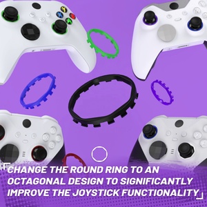 Bâtons octogonaux de remplacement noirs redessinés avec anneaux d'accentuation pour manette Xbox Series X/S, coque version EXtremeRate ASR - Product Image 3