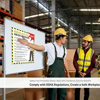 Affiche de règles de sécurité au travail, panneau de sécurité industriel, affiche de sécurité pour les employés, les usines, les entrepôts, les bureaux, la construction