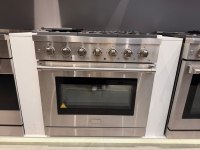 36 pouces. 5,5 Cu. Cuisinière commerciale au gaz naturel avec 6 brûleurs hermétiques en acier inoxydable et porte en verre triple couche