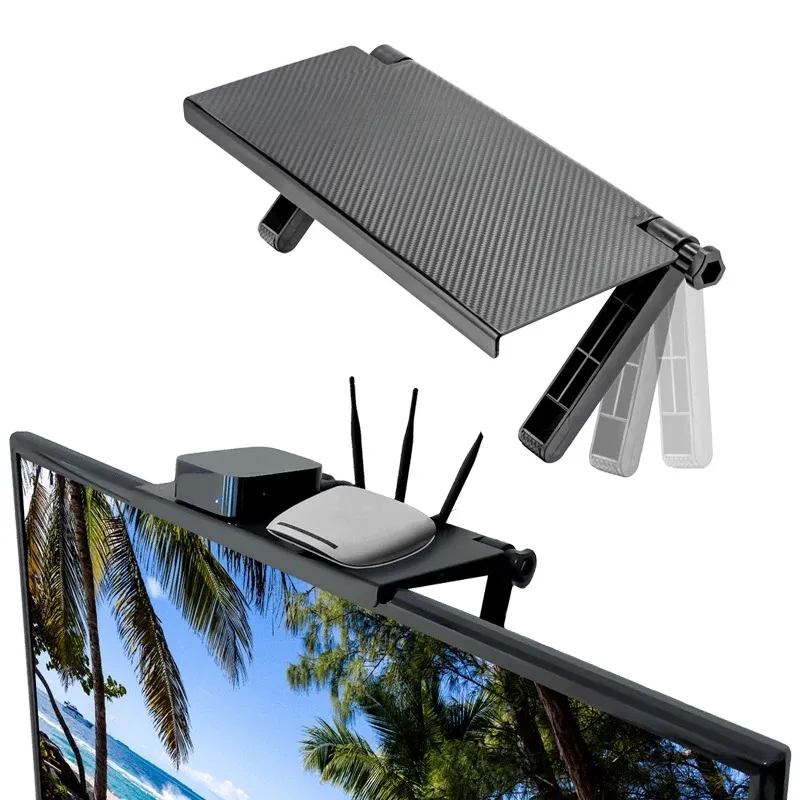 Hot Sale verstellbarer TV-Bildschirm Caddy Top Regal Monitor halterung Organizer Bildschirm Lager regal