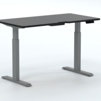 Bureau de jeu ergonomique avec éclairage LED, bureau de bureau réglable en hauteur, pieds de bureau réglables, bureau assis-debout