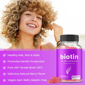 เยลลี่ไบโอติน OEM 10000mcg สำหรับผม ผิว เล็บ แข็งแรง สำหรับผู้ใหญ่ วัยรุ่น 5000mcg วิตามินบี เพคติน ออร์แกนิก วีแกน บำรุงสุขภาพเส้นผม - Product Image 4