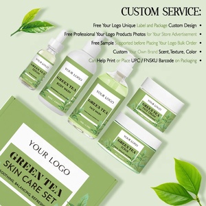 Personnalisez votre logo, design gratuit, <span class=keywords><strong>coffret</strong></span> de soins pour la <span class=keywords><strong>peau</strong></span> au thé vert, nettoyage en profondeur, équilibrage des huiles, hydratation, apaisement, kit facial pour femmes et hommes - Product Image 2
