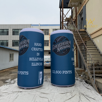 Bouteille gonflable publicitaire bleu foncé de 3 m de haut pour événements promotionnels