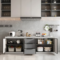 Armoire de cuisine modulaire en acier inoxydable SUS304, personnalisable, moderne, avec comptoir, pour la maison et les restaurants