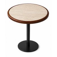 Table de café ronde commerciale pour restaurant, salon de thé, café, plateau en marbre, support en métal, personnalisable
