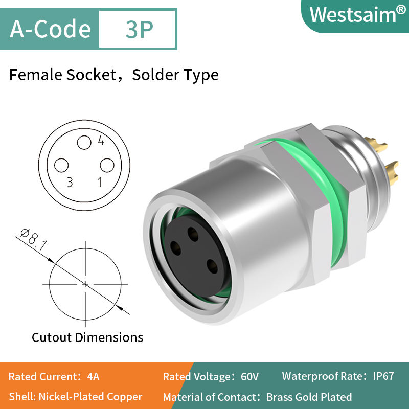 M8-A-3 female M8*1.0