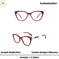Gafas Ópticas de Acetato con Diseño Moderno y Personalizable, Monturas de Aro Completo Duraderas para Uso Diario, OEM/ODM