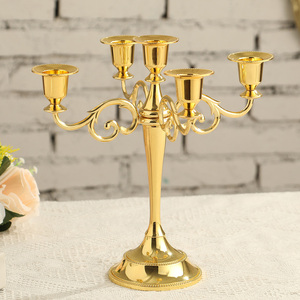 Home Decor Luxurious Vintage <strong>Brass</strong> Dinner Stick Candle Holder Decoration <strong>Ornament</strong> Romantic Metal Gold Candle Holder