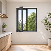 Modern Energy Saving Casement Window Cost-Effective Aluminum Thermal Break PA66GF Double Glazed Villa Project