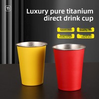 Nouvelle Tasse Créative en Titane Pur à Boire Directement, Mug à Café Isotherme à Double Paroi, Tasse Portable de Bureau, Style Minimaliste Moderne