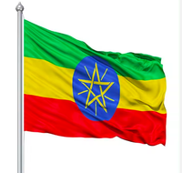 Haute qualité pas cher 3x5ft taille personnalisable éthiopie drapeaux bannières drapeaux nationaux drapeau du monde