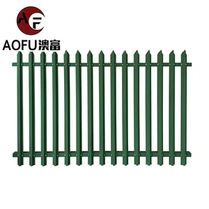绿色防锈镀锌钢栅栏面板w型栅栏围栏制造商，通过国际标准化组织认证