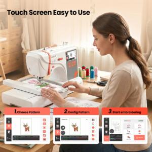 Máquina de Bordar Eléctrica Pequeña para el Hogar PooLin EOC03, Máquina de Bordar Portátil de un Solo Cabezal para Uso Doméstico y Comercial - Product Image 5