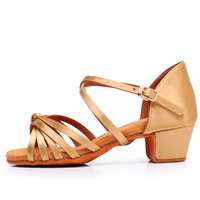 Filles Moderne Salsa Chaussures De Danse Confortable En Cuir De Vachette Satin Daim Moyen Salle De Bal Latin Tango Danse Femmes Mode