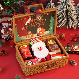 Panier tissé de Noël main réveillon de Noël nouvel an coffret cadeau écharpe thermos tasse emballage de collation - Product Image 6