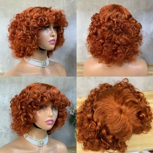 Peluca de Cabello Humano 100% Virgen, Rizado Suelto SDD, Peluca con Flequillo Super Double Dawn - Product Image 4