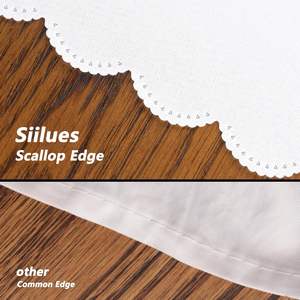 Nappe rectangulaire de Noël en gros d'usine, bord festonné, pour fêtes d'hiver et décorations de saison, disponible - Product Image 5