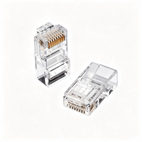 E-HONG RJ45 8P8C CAT6 UTP Prise Modulaire Monobloc Non Blindée Boîtier PC Transparent Contacts Plaqués Or Gigabit LAN Maison Bureau