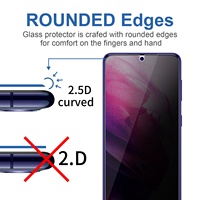 Nouveauté, protection d'écran en verre de confidentialité de haute qualité 2.5D 9H, couverture complète, déverrouillage par empreinte digitale pour Samsung S26 S25 S24 Plus Ultra