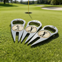 Outil de réparation de divots de golf en métal personnalisé, impression UV laser émaillée avec marqueur de balle magnétique, accessoire de golf
