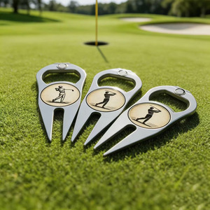 Outil de réparation de divots de golf en métal personnalisé, impression UV laser émaillée avec marqueur de balle magnétique, <span class=keywords><strong>accessoire</strong></span> de golf - Product Image 2