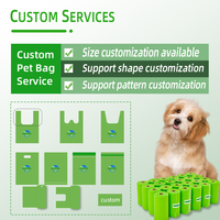 Sacs à déjections canines entièrement biodégradables et compostables PBAT+PLA+Amidon de maïs, jetables, non parfumés, durables