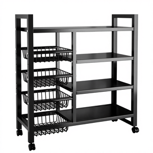 Panier de rangement QINLAN en métal noir, universel, pour patins <span class=keywords><strong>à</strong></span> roulettes, mobile, facile <span class=keywords><strong>à</strong></span> nettoyer, écologique, de haute qualité, simplicité moderne - Product Image 1