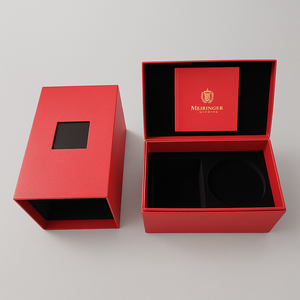 Boîte rigide à rabat magnétique rouge personnalisée de luxe avec manchon extérieur Logo en feuille d'or et plateau EVA Fournisseur d'usine pour l'emballage de cadeaux - Product Image 3