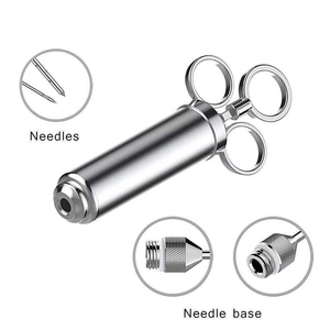 Nouveau design Kit de <span class=keywords><strong>seringue</strong></span> d'injection de Sauce en acier inoxydable 2oz injecteur de <span class=keywords><strong>saumure</strong></span> de viande avec brosse de nettoyage - Product Image 3