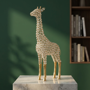 Figurine de girafe en cristal, décoration en verre faite à la main, sculpture de table style Hollywood Glamour pour salon - Product Image 4
