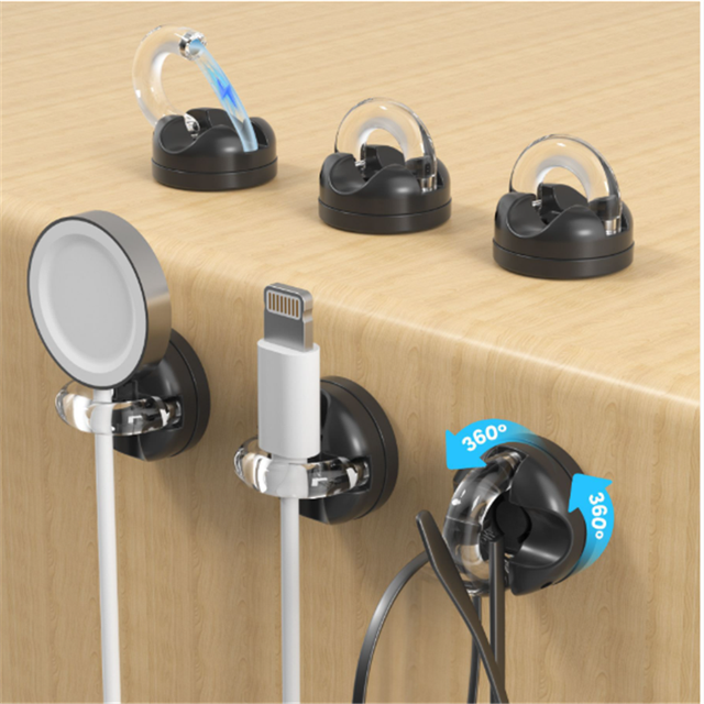 Boomray 360°Rotating Magnetic Clips No-Residue Strong Adhesive Cord Organizer for Desk