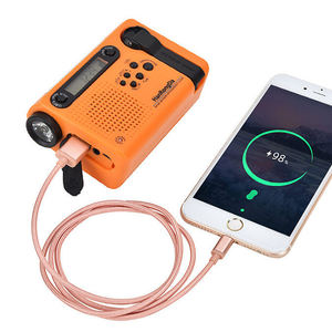 Custom Radio Solar Hand Crank AM FM SW Radio with LED Flashlight Power Bank Alarm for Outdoor - Product Image 3