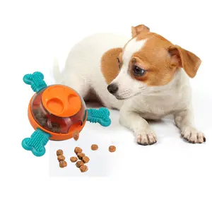 애완 동물 씹는 장난감 치료 분배 그릇 3 고무 뼈 어금니 이빨 느린 피더 개 농축 장난감