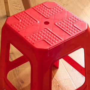 <b>Plastic</b> Square <b>Stool</b> 28cm Diameter 47cm Height Thickened Restaurant Furniture Modern Minimalist Style - Product Image 4