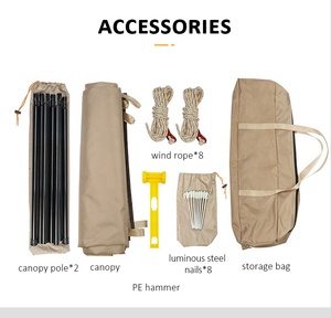 Carpa de lona de lluvia, refugio portátil <span class=keywords><strong>para</strong></span> picnic, <span class=keywords><strong>sombra</strong></span>, carpa grande, hoja de mosca <span class=keywords><strong>para</strong></span> acampar - Product Image 4
