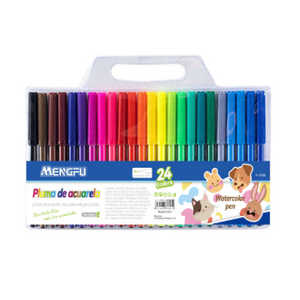 Set di 24 Pennarelli Acquerellabili per Bambini Mengfu M-0180, Colori Vivaci per Arte e Artigianato su Vetro, Pittura ad Acquerello Made in China - Product Image 1