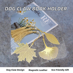 Porte-livres magnétique en cuivre écologique en forme de patte de <span class=keywords><strong>chien</strong></span>, motif d'impression typographique classique - Cadeau pour hommes et femmes - Product Image 2