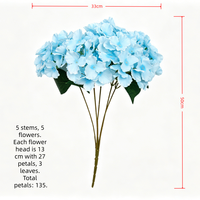 Prix d'usine – Bouquet d'hortensias artificiels en soie à 5 tiges, style nordique, pour Thanksgiving et Noël, décoration intérieure