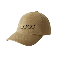 Casquette de baseball brodée 100% coton en velours côtelé avec logo personnalisé nouvelle casquette vierge rouge de style de rue sportive d'hiver