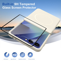 Funda Plegable con Tacto de Piel para Samsung Galaxy Z Flip 8 7 6 5, con Anillo Magnético Integrado, Protección Completa y Resistente a Impactos